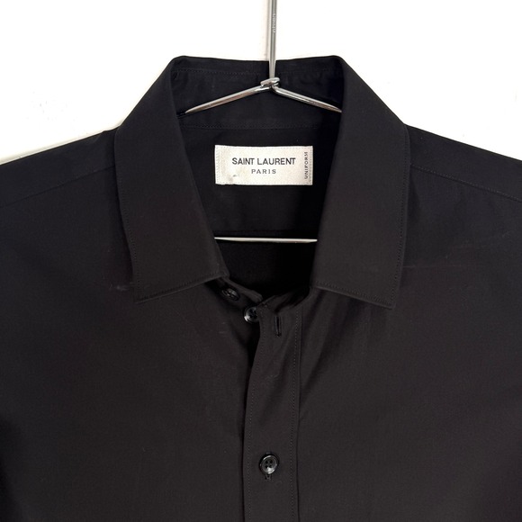 Saint Laurent Paris Uniform Black Button Down Shirt Long Sleeve - Picture 2 of 8
